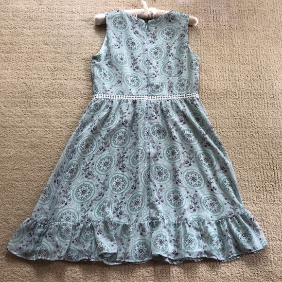 Loft sea green sleeveless dress with lace detail - Picture 8 of 16